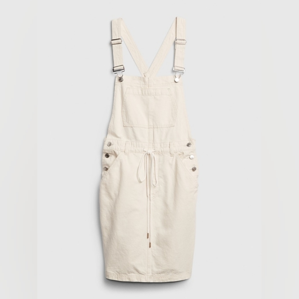 GAP Women's Cream Jeans Overall Dress
